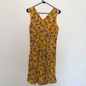 Banana Republic sleeveless Pleated printed dress